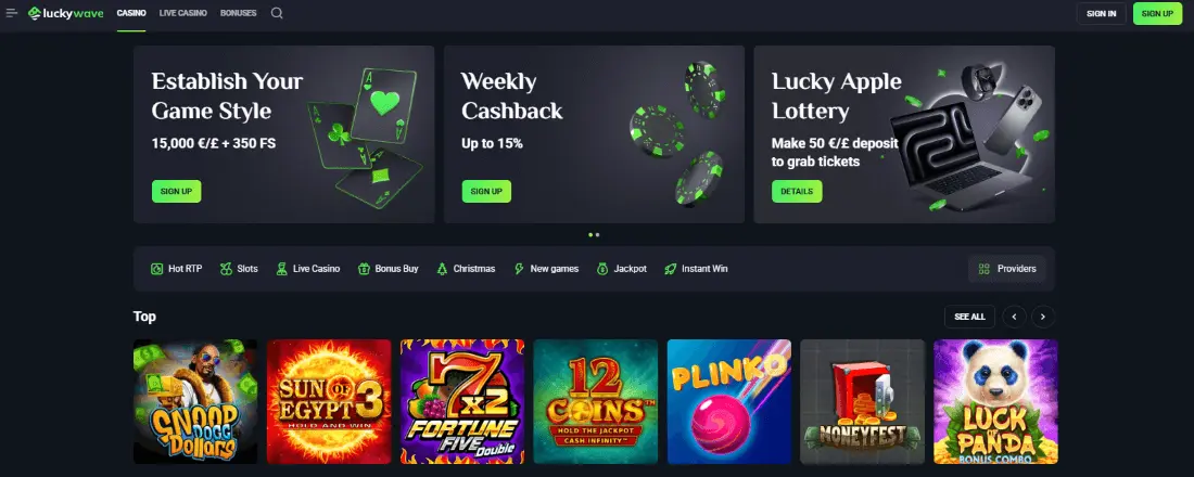 Luckywave Casino – Uw favoriete online casino in Nederland image 1